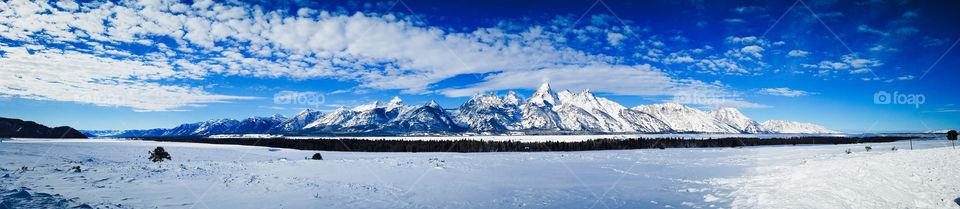 Panoramic view of mountain range