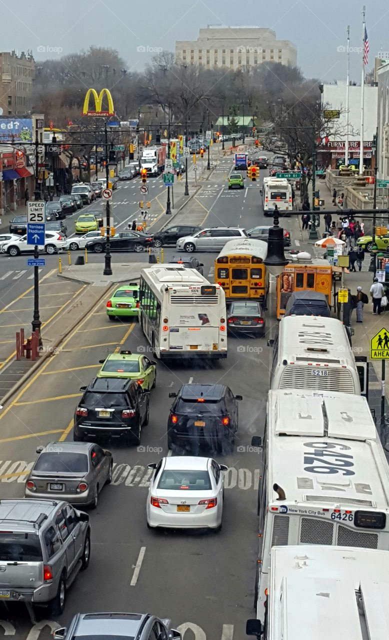 traffic intersection in the Bronx new York