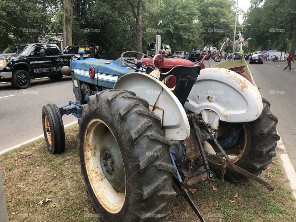 Old blue tractor