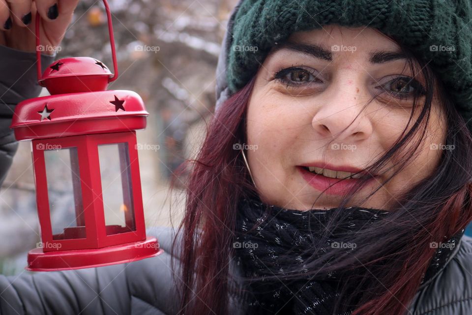 Girl with a red lantern