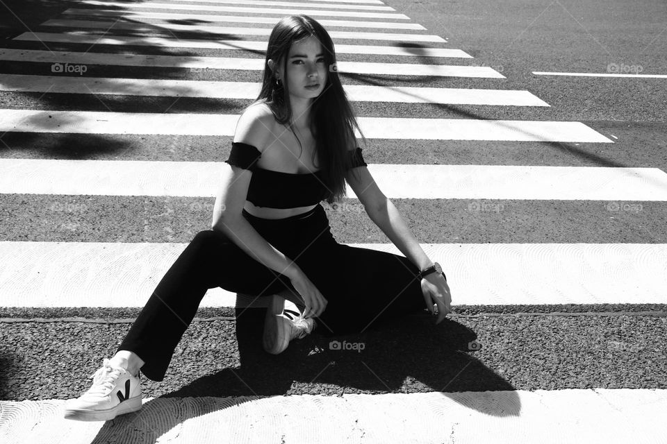 Black & white self- portrait