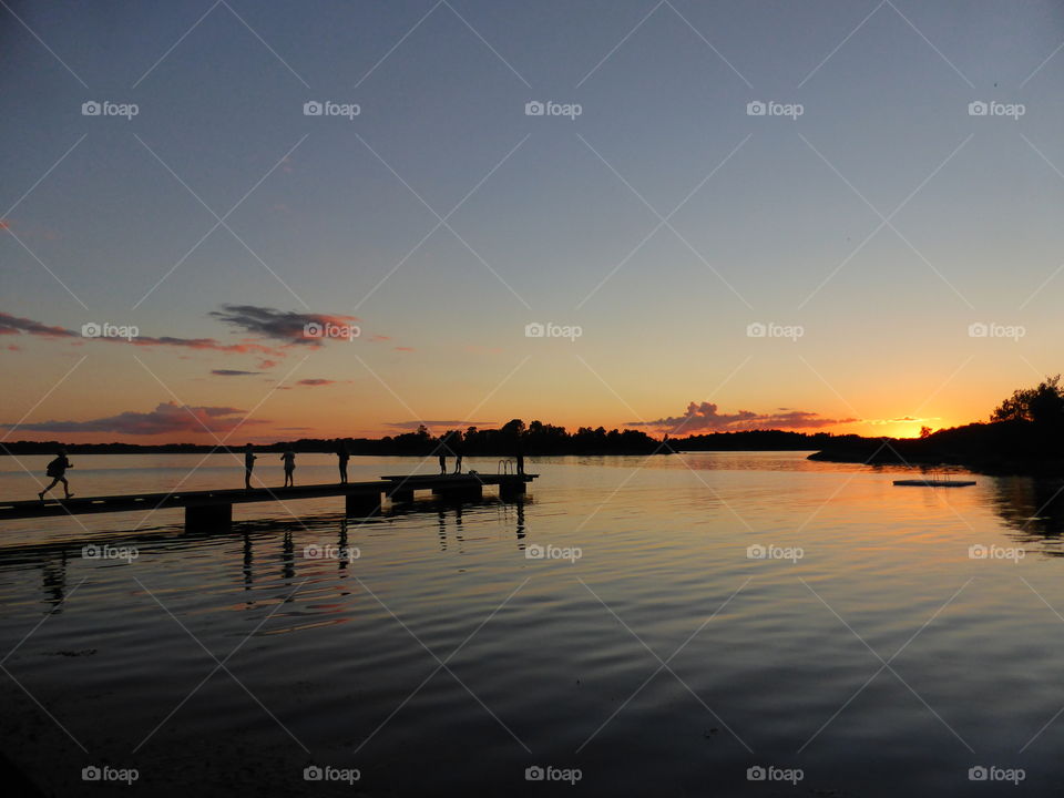 Pier in sunset