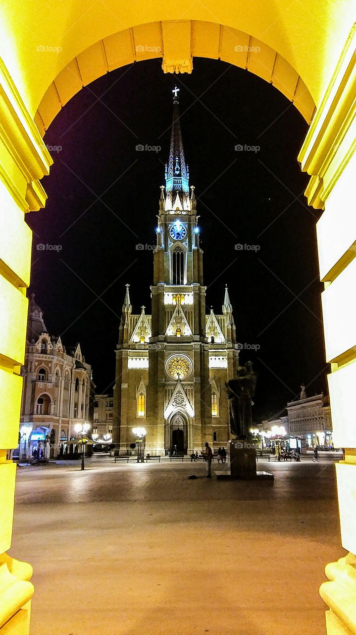 City square and catholic churc,Novi Sad