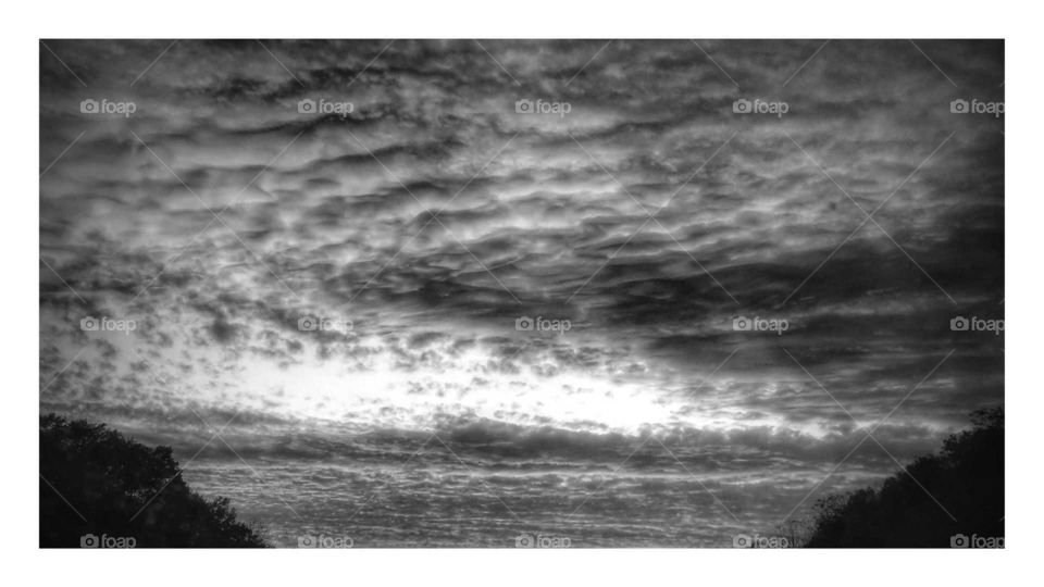 black and white sky scape