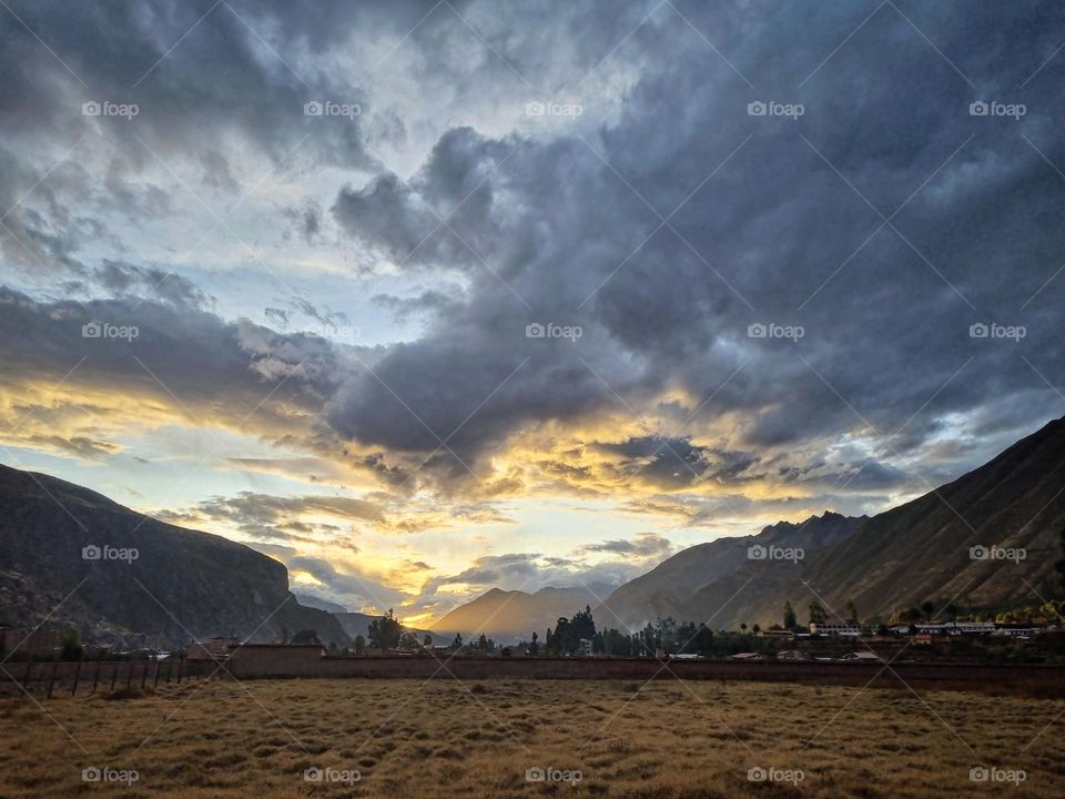 andean bucolic sunset