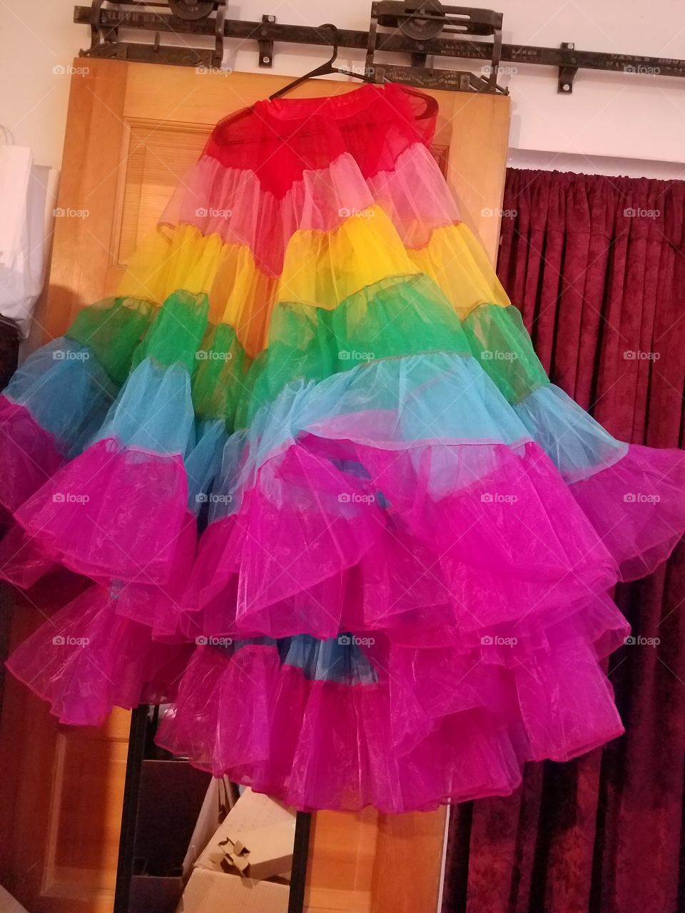 A beautiful rainbow tutu style skirt just in time for pride.