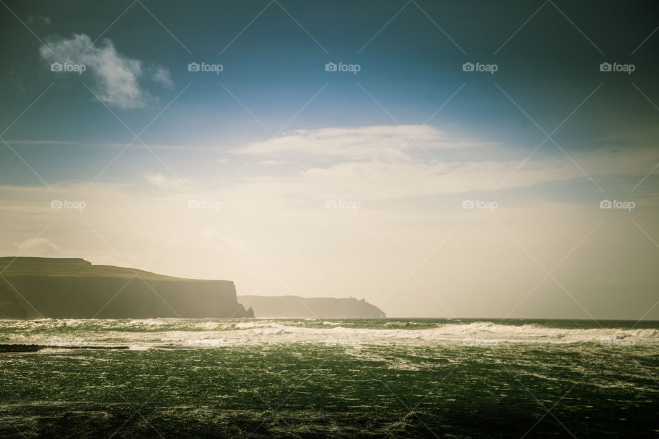 A beautiful landscape of Moher cliffs in Ireland