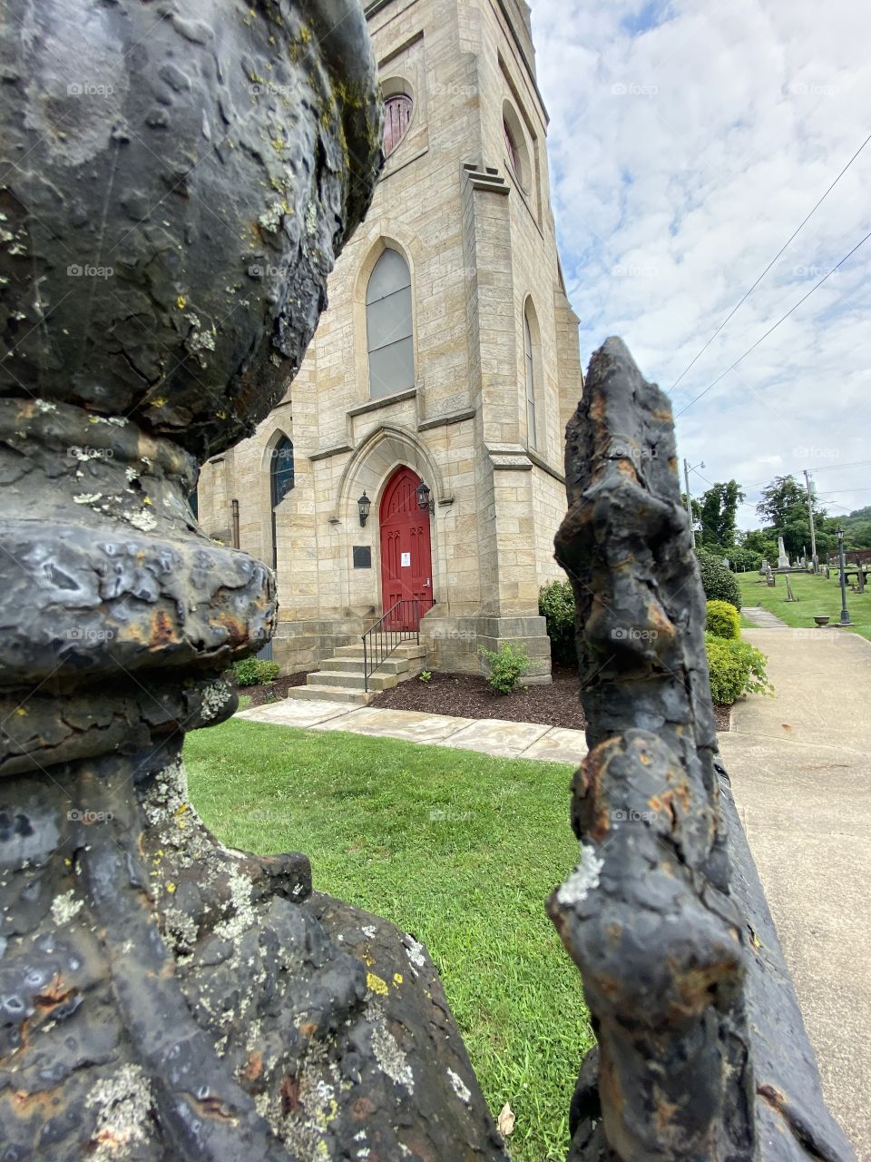 Church with the red door