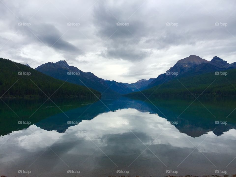 Mountain reflection in lake