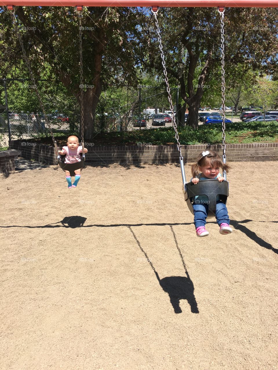 Babies swinging 