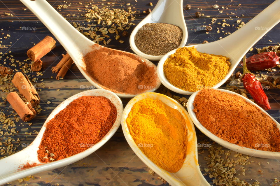 very colorful spices