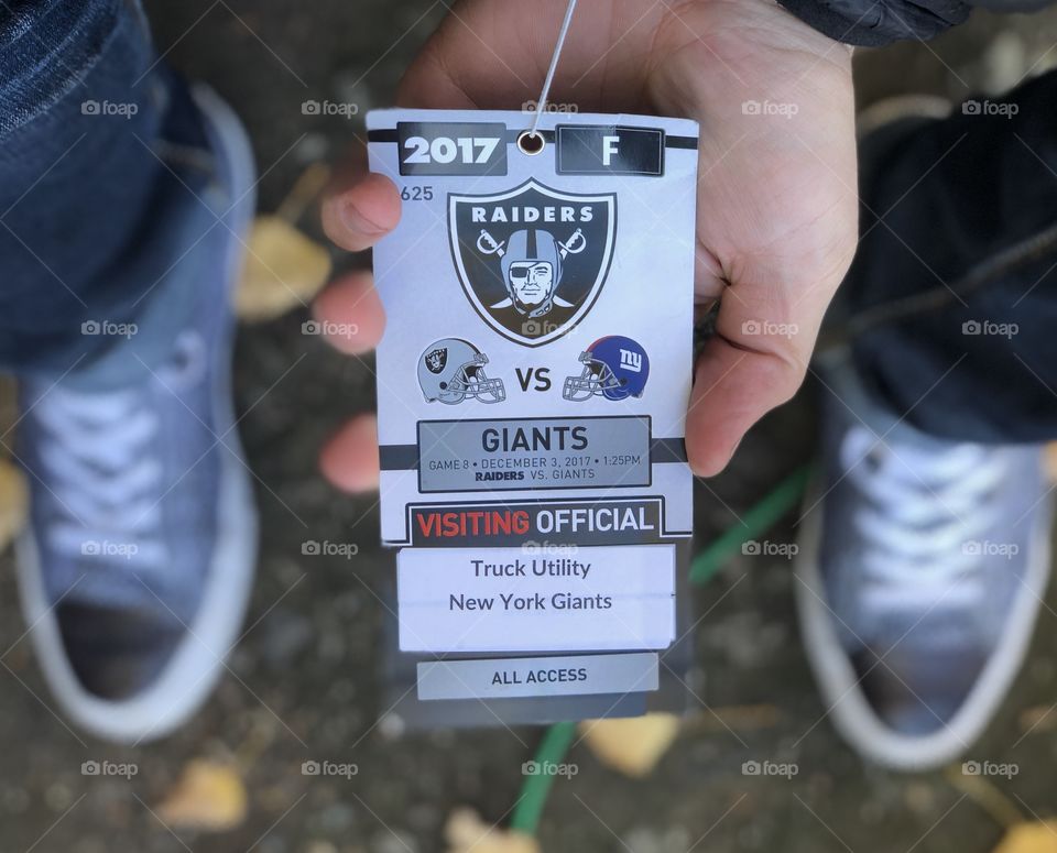 Raiders Vs. NY Giants - I get all these tags and I would love to just sell them all to you. For cheap.