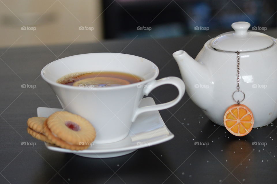 Close-up of morning tea