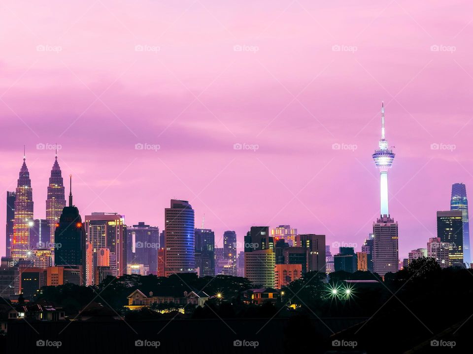 Kuala Lumpur skyline at dawn