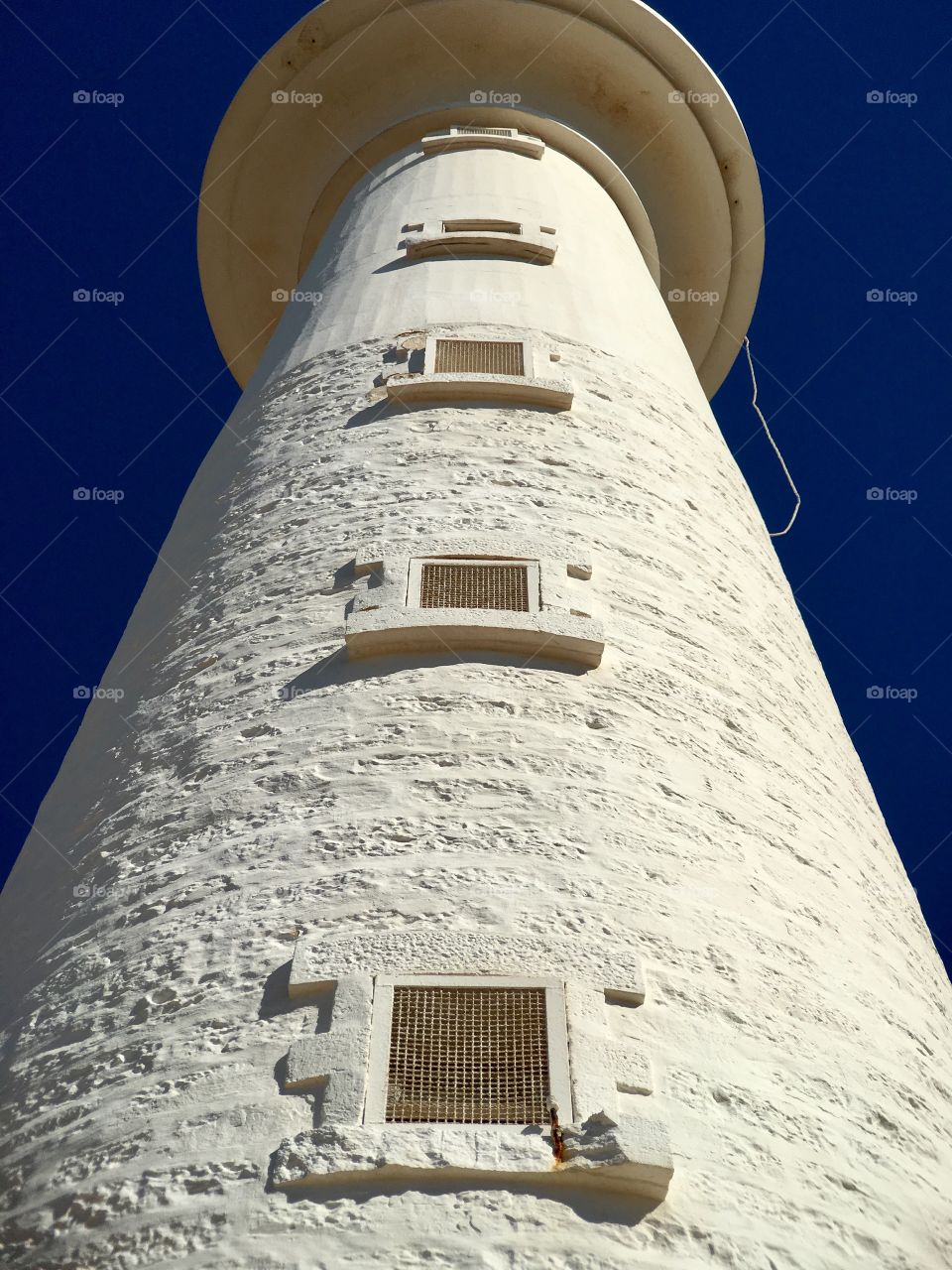 From the ground up perspective:  Point Lowly Lighthouse, Whyalla, South Australia 