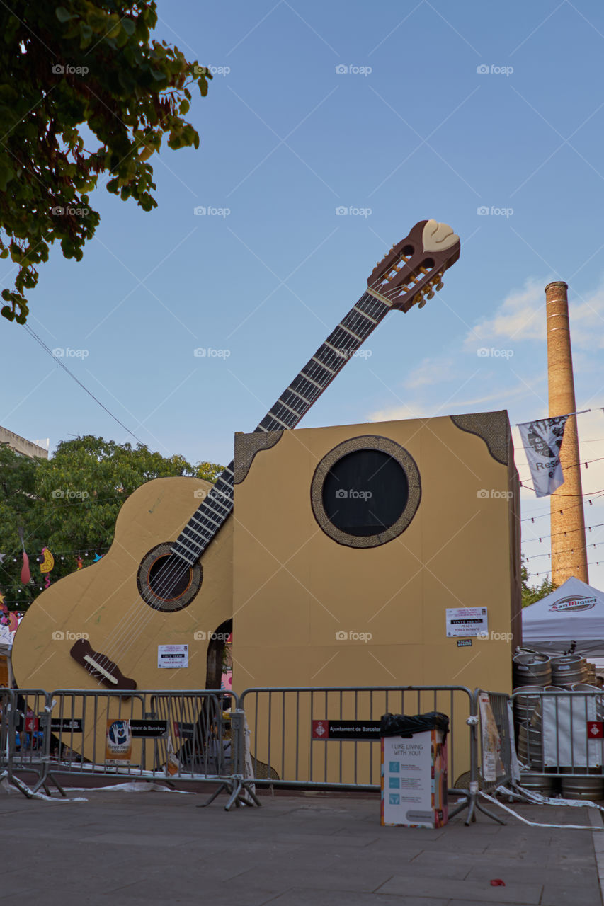 Street decoration.  Flamenco Soundbox and Guitar.