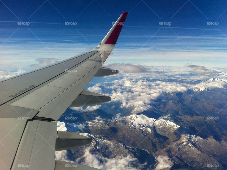 Flying over the mountains