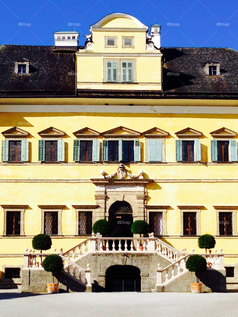 hellbrunn palace facade. hellbrunn palace facade