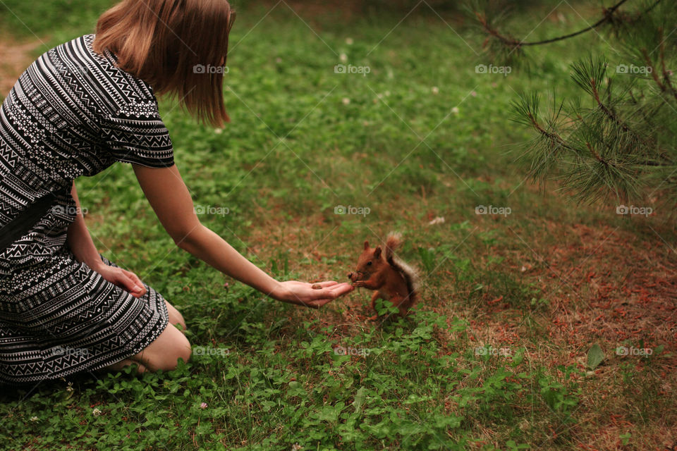 girl & squirrel