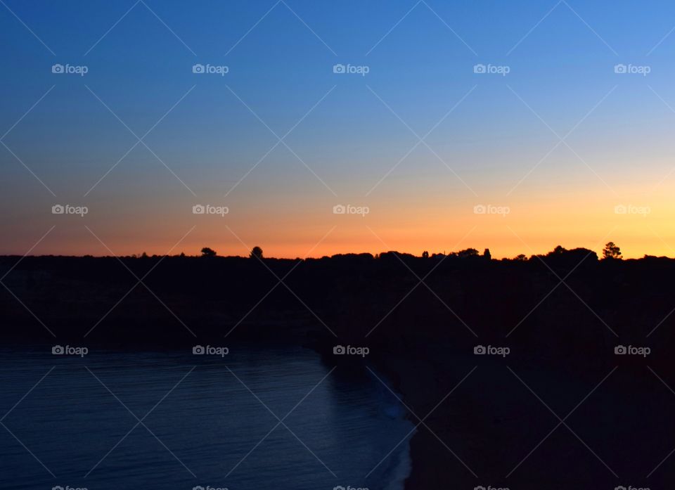 orange and blue sunset