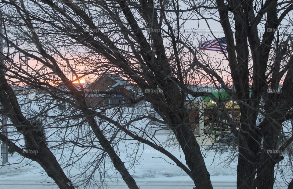 Beautiful sunset in the Midwest 