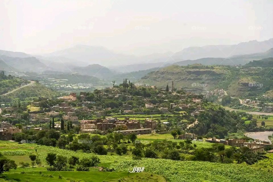 Glory be to God, the magnificent and picturesque view and the natural green trees are a view that is nothing more wonderful than it