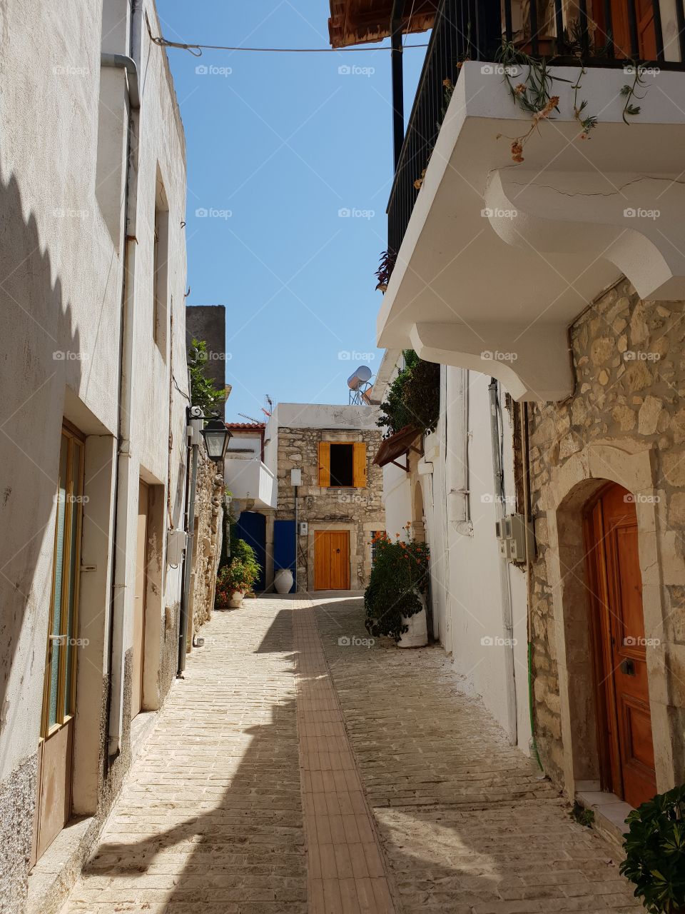 small street in a village in crete