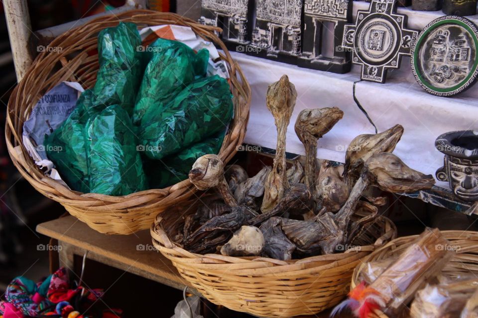 On a witch market in La-Pas, Bolivia