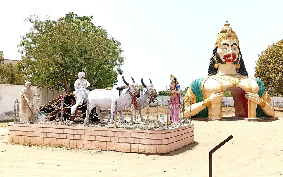 Bull cart statue