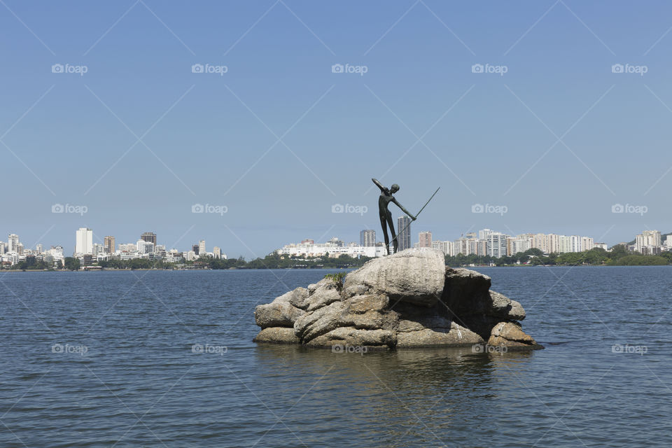 Rodrigo de Freitas Lagoon in Rio de Janeiro Brazil.