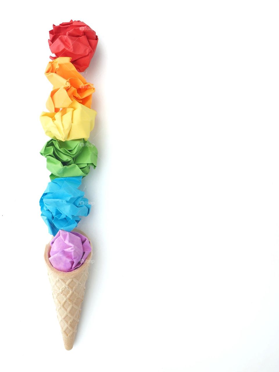 Lgbtq colors on a cone ice cream