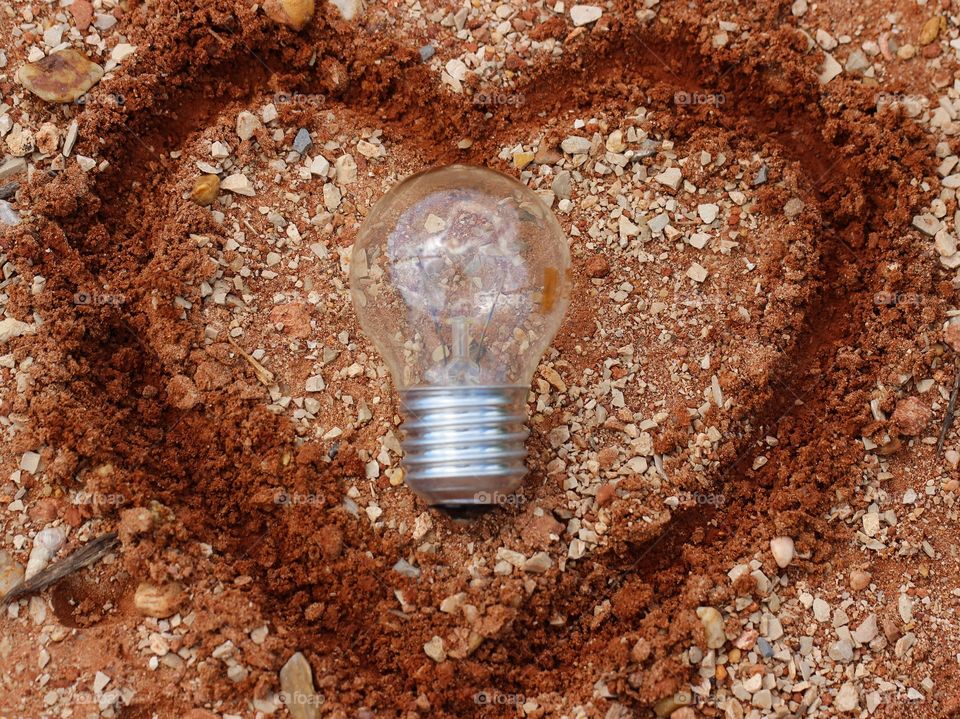 Macro lamp with a nature heart