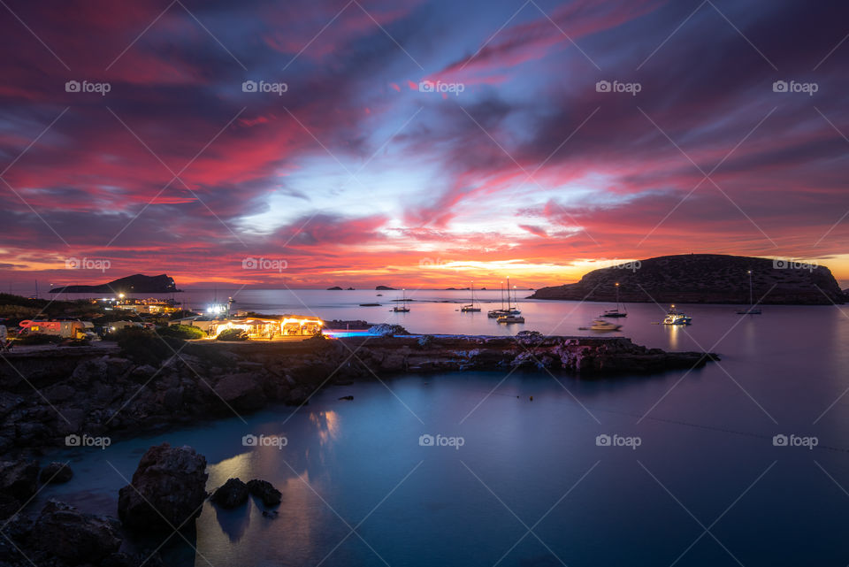 Ibiza magic sunset, slow shutter speed