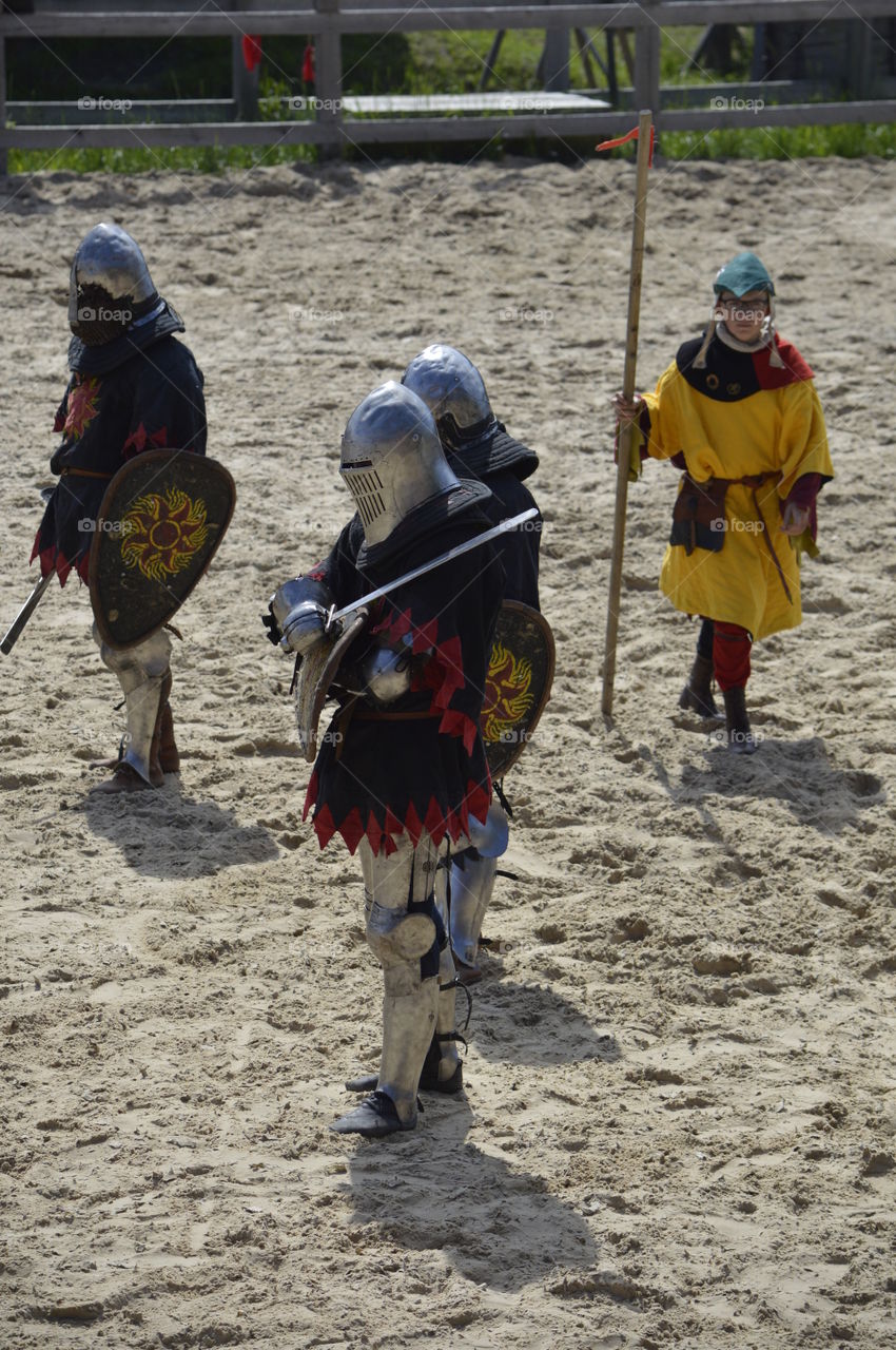 Medieval battle. Competition in the park of Kievan Rus.