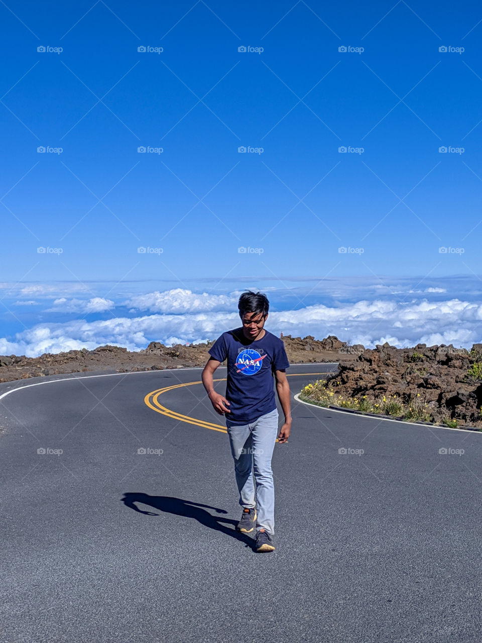 Walking above the clouds. Exploring Maui, Hawaii