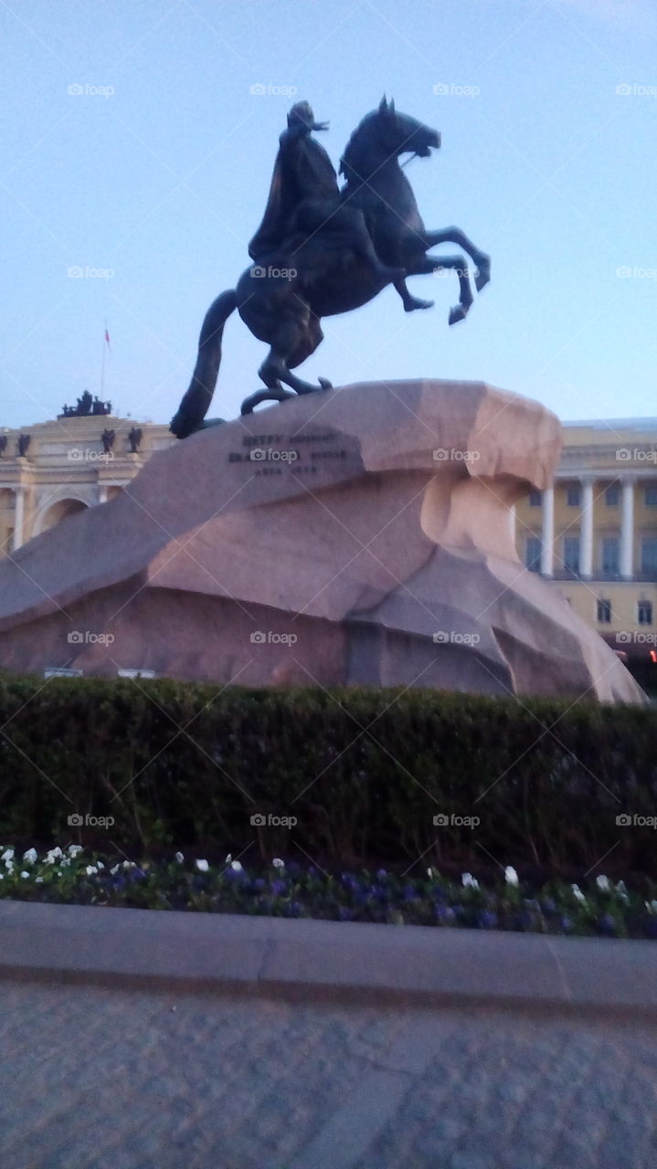 The monument to tsar Pyotr, Saint Petersburg.