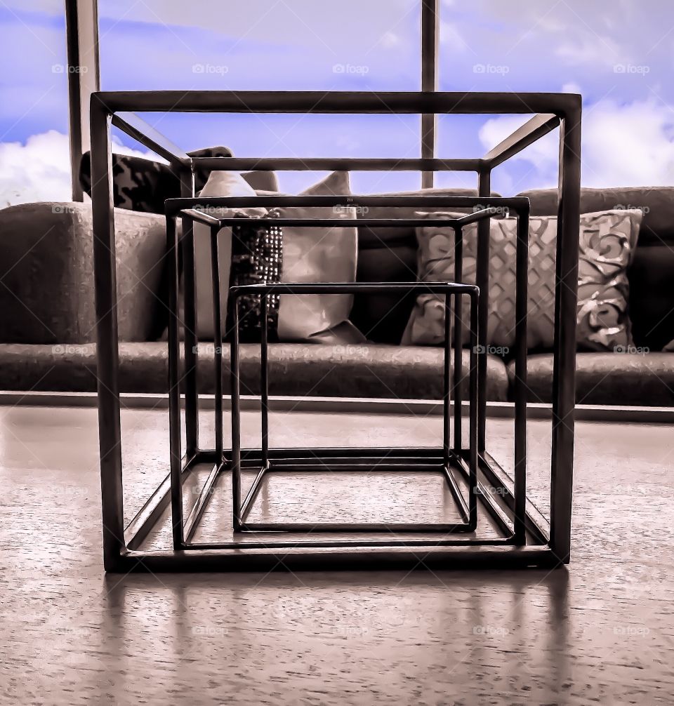 Symmetrical cube display added visual interest 