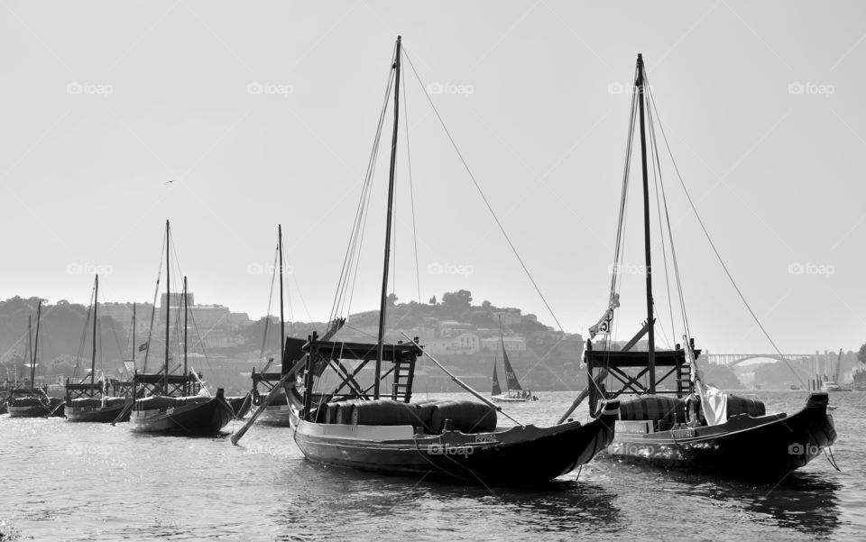 boats for the transport of wine moored