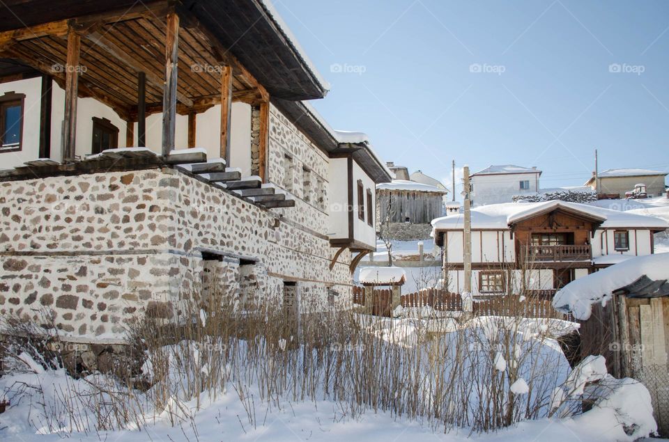 Winter landscape From Bulgaria, Village Ravnogor