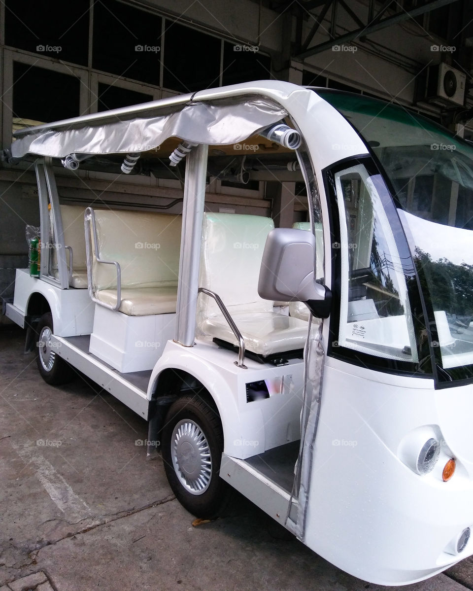 Electric car tourist coach.