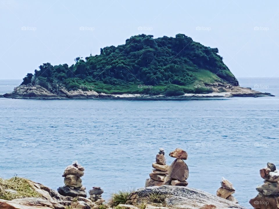 Small islet north of Koh Samet island in Thailand