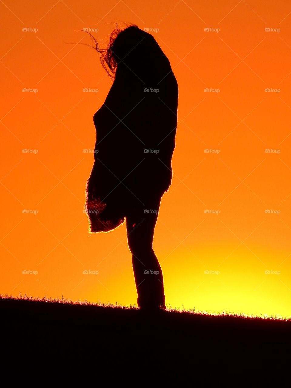 Girl in sunset