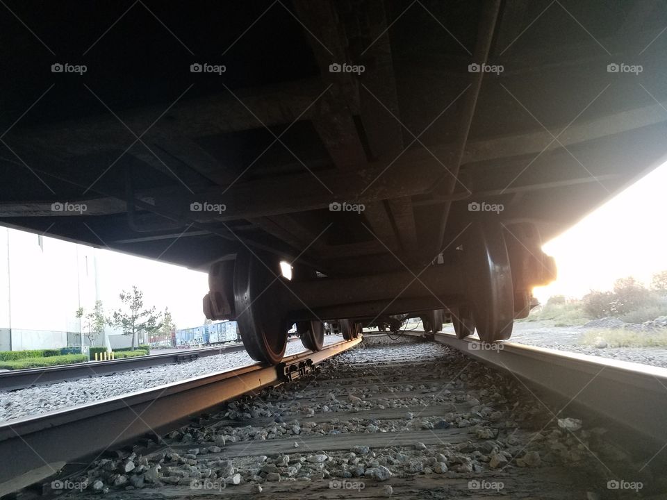 under the train