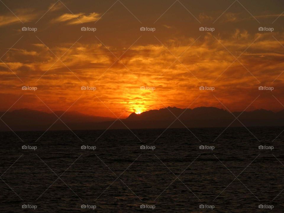 Red Sea. Sunset.