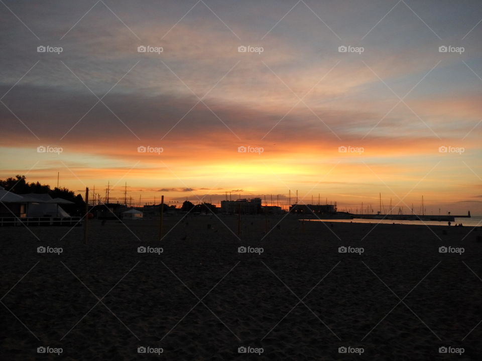 Sunset, Sea, Beach, Water, Dawn