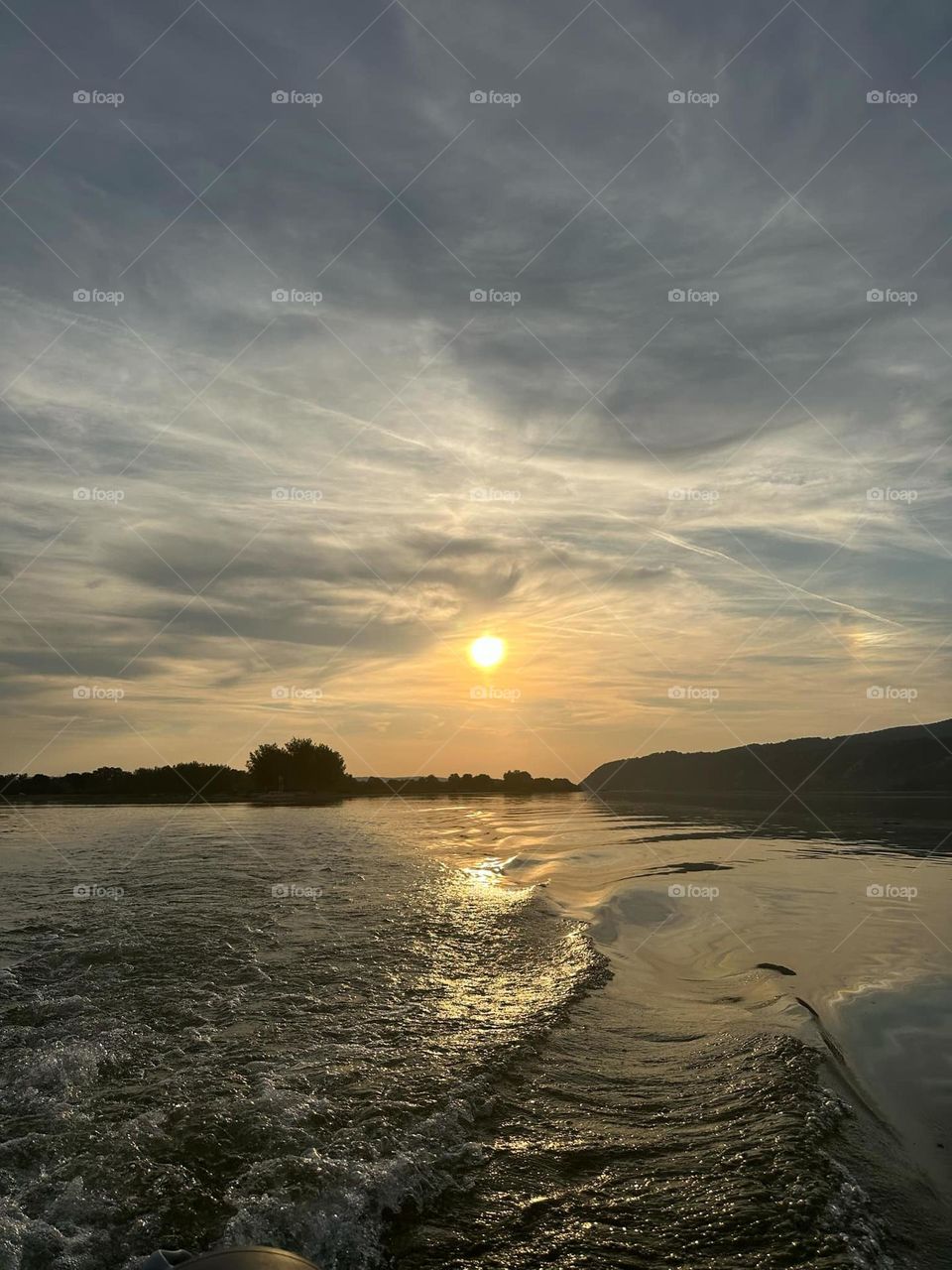 Sunset time on the River, Danube