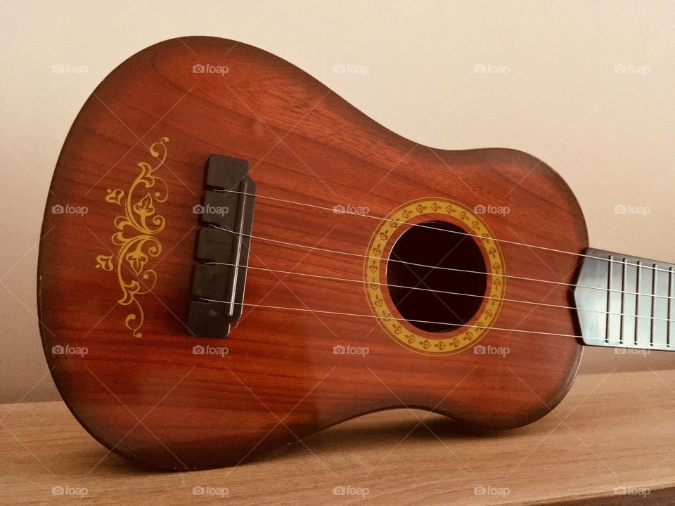 Wood miniature guitar