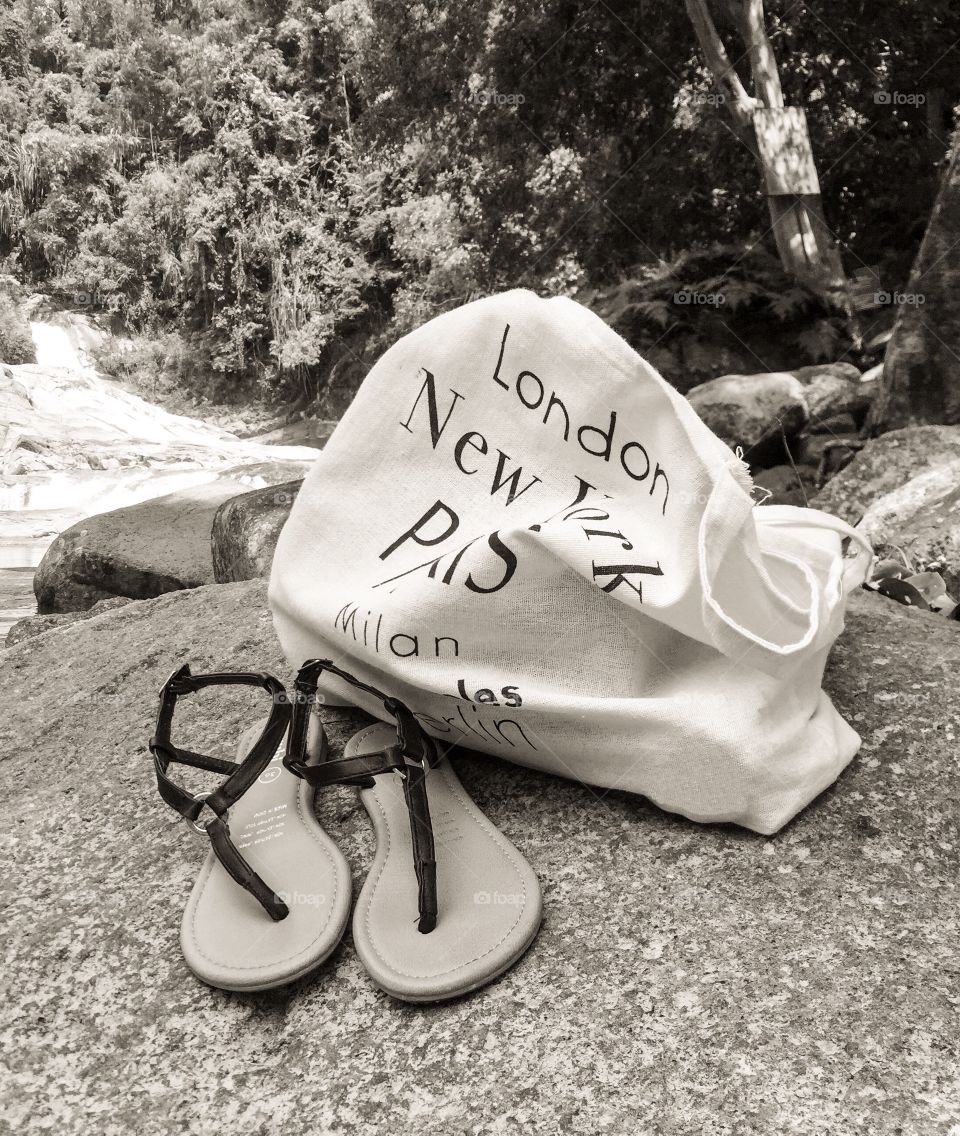 Relaxing beside Bentong waterfall