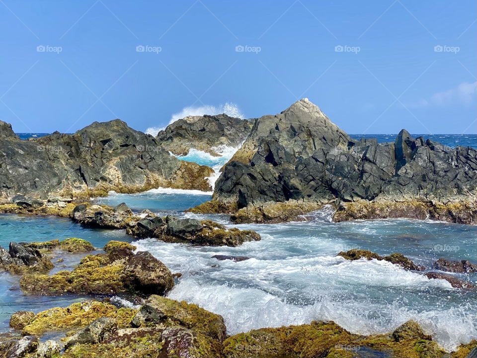 A rocky coastline 