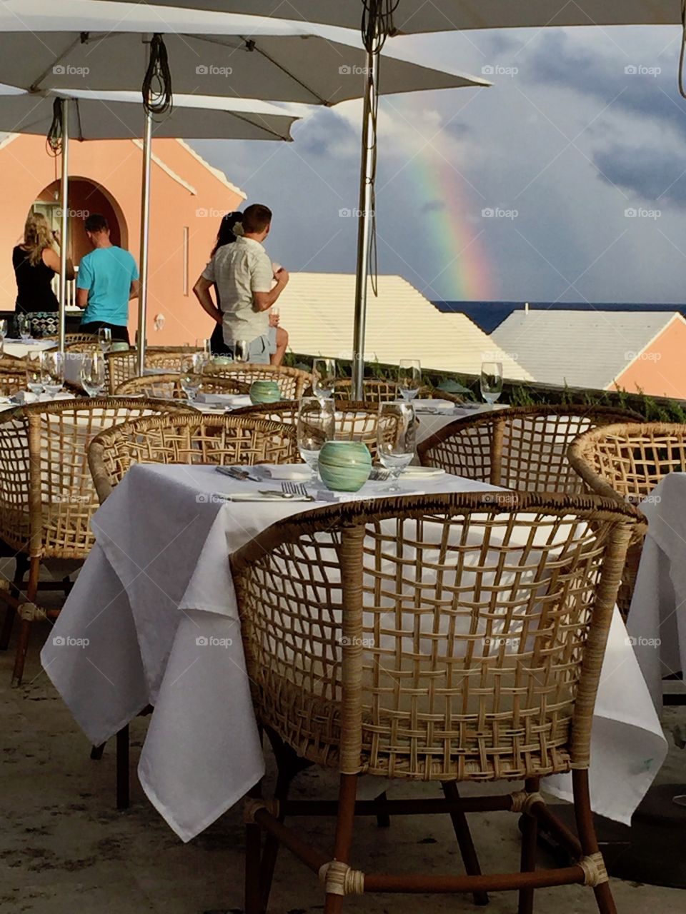 Rainbow over the ocean